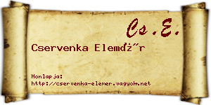 Cservenka Elemér névjegykártya